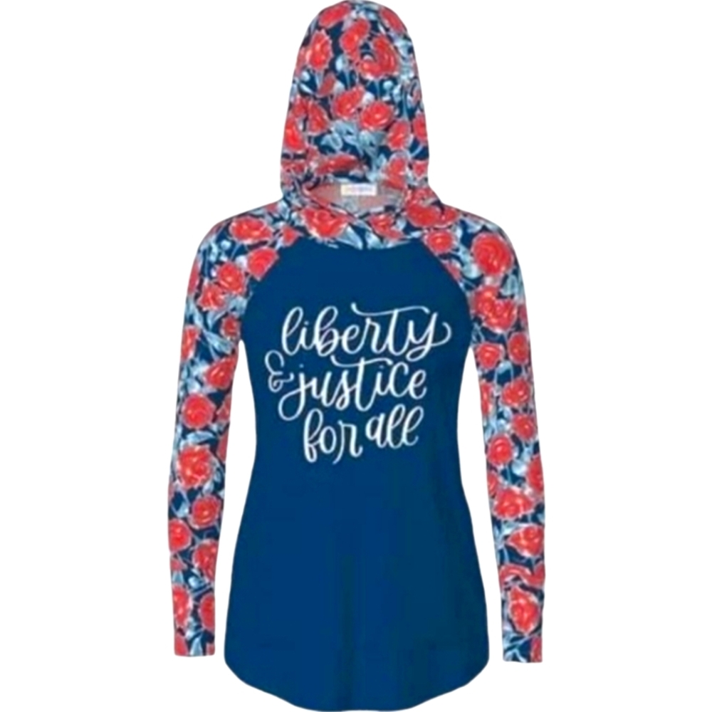Blue 💙 & Rose Print Hoodie